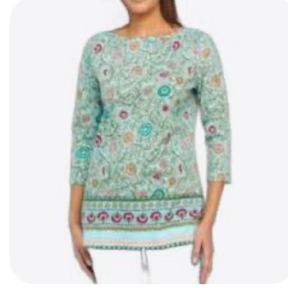 Kim rogers Floral Print Women's Top size 2X NWT
